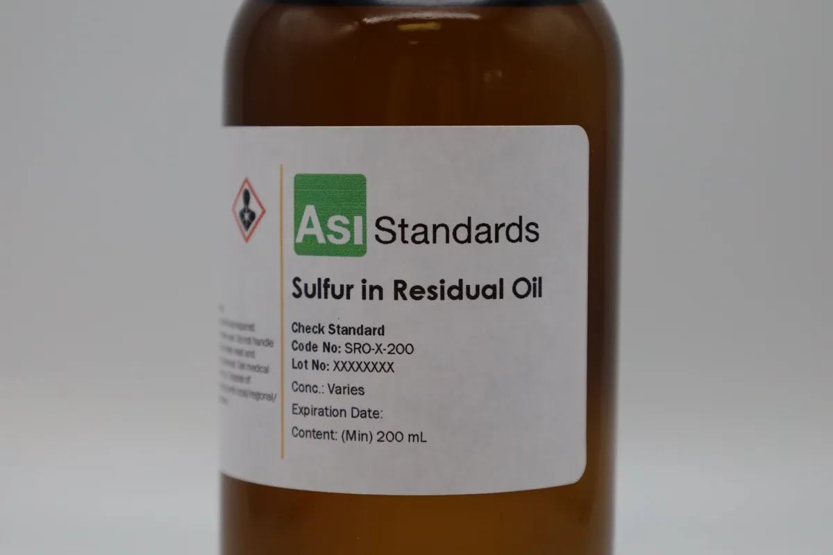 ASI Standards kükürt kontrol standardı şişesi