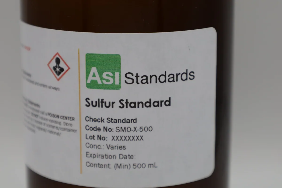 ASI Standards kükürt kontrol standardı şişesi