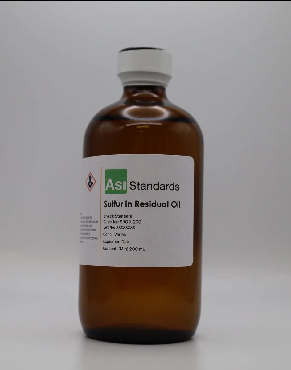 ASI Standards özel kükürt kalibrasyon seti şişesi