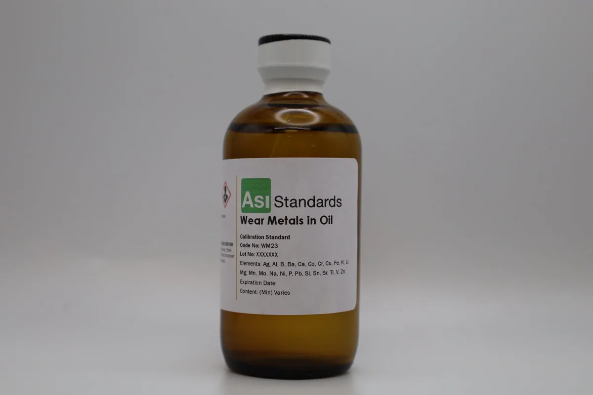 ASI Standards vanadyum ve nikel standardı şişesi